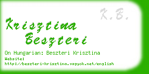 krisztina beszteri business card